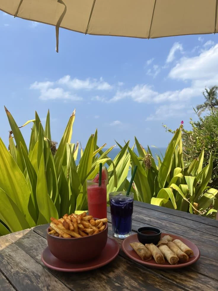Cliffside café overlooking the sea